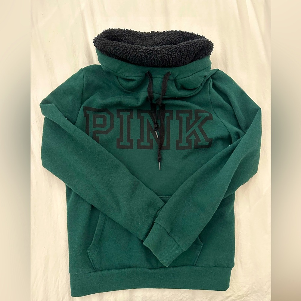 VS PINK green hoodie